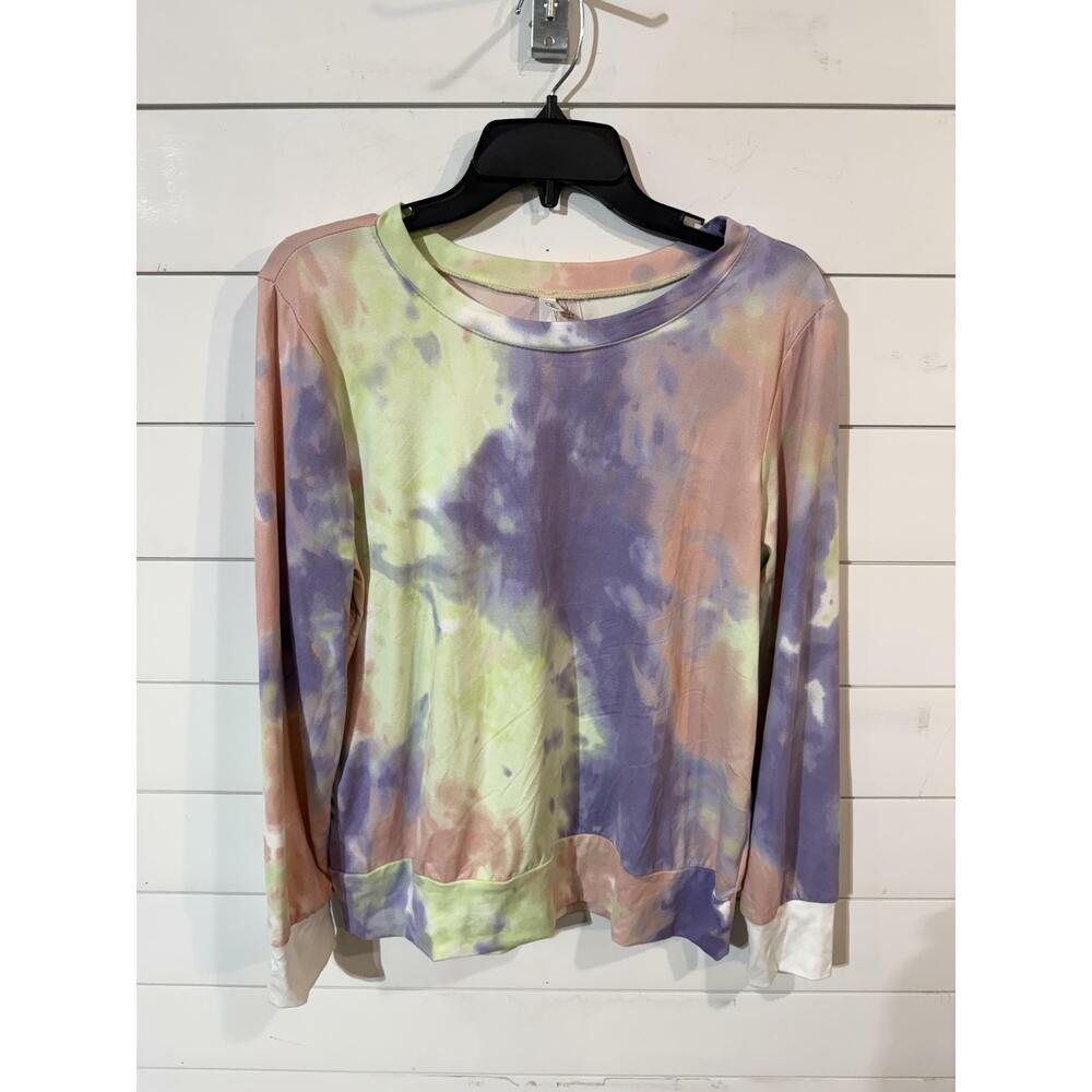 NY Collection Women’s Multicolor Tie Dye Pajama Set Lounge Wear L NWT
